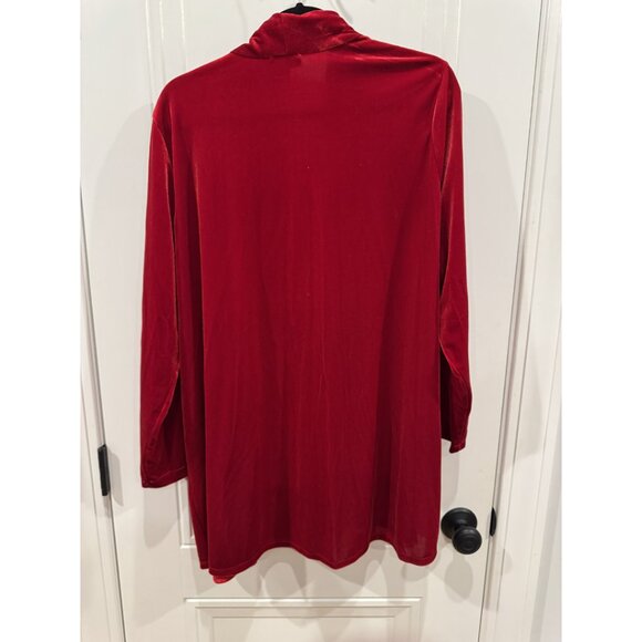 EUC 2xl Vince Camuto Red Velvet Cardigan Holiday Party Formal Dressy - Picture 4 of 4